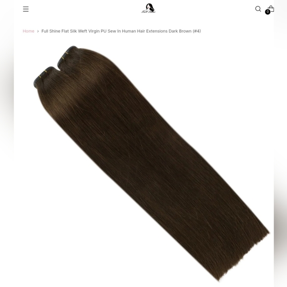 New Full Shine Sew In Hair Extensions 18 inch in Very Dark Brown - Picture 4 of 16